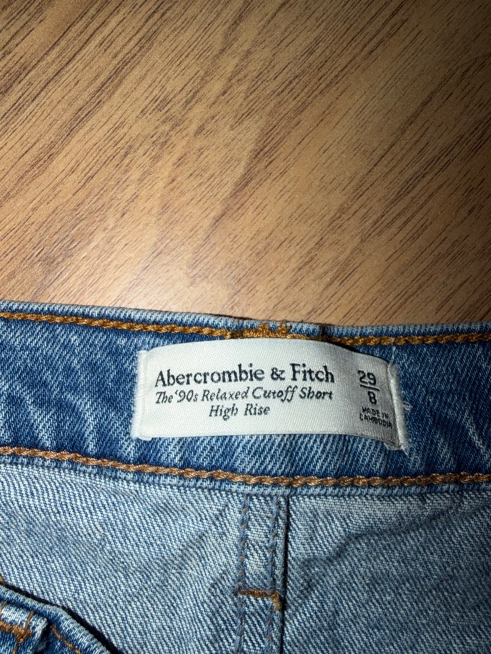 Abercrombie & Fitch Medium Blue Denim Cutoff Shorts - Picture 2 of 2